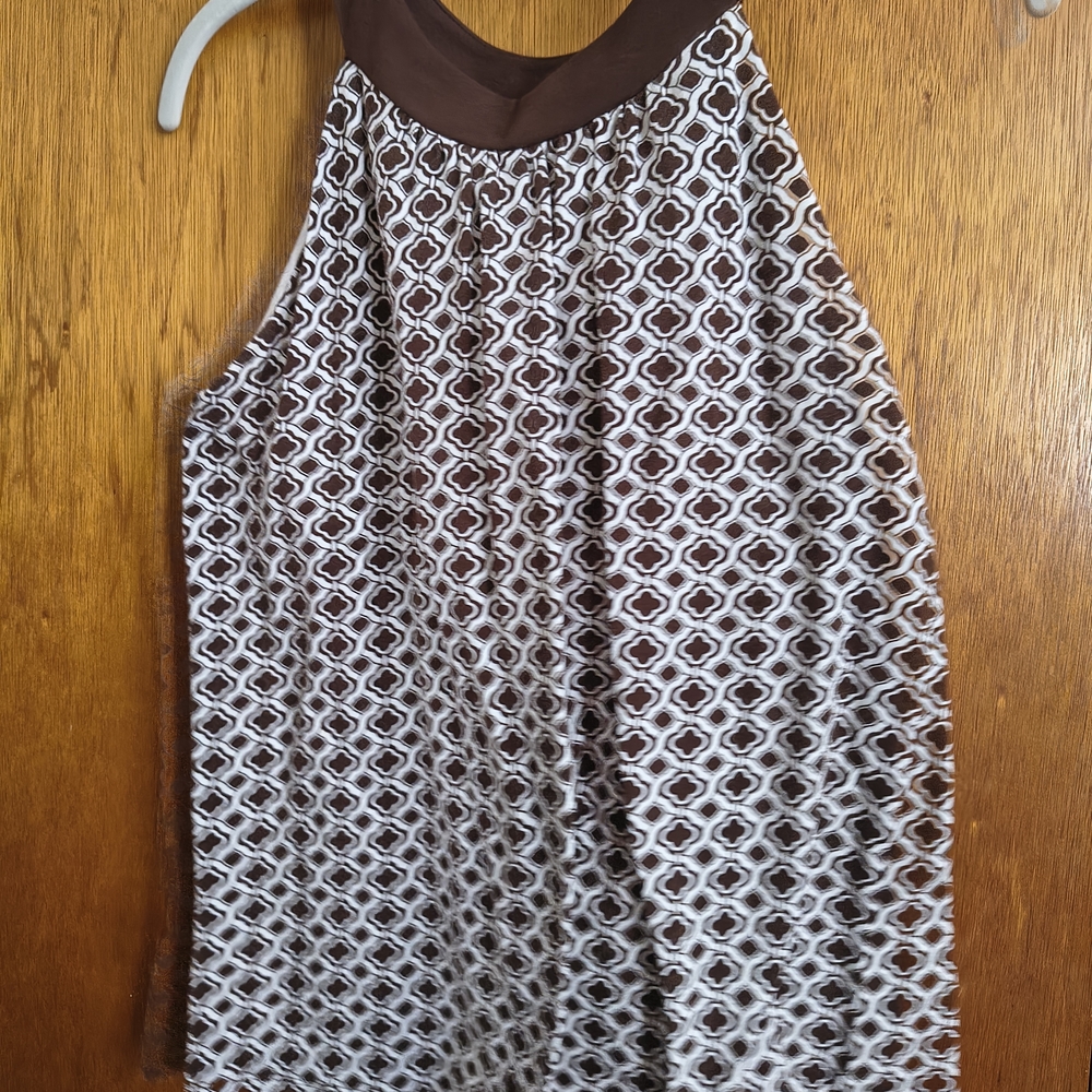 Jones New York Geometric Brown and White Blouse